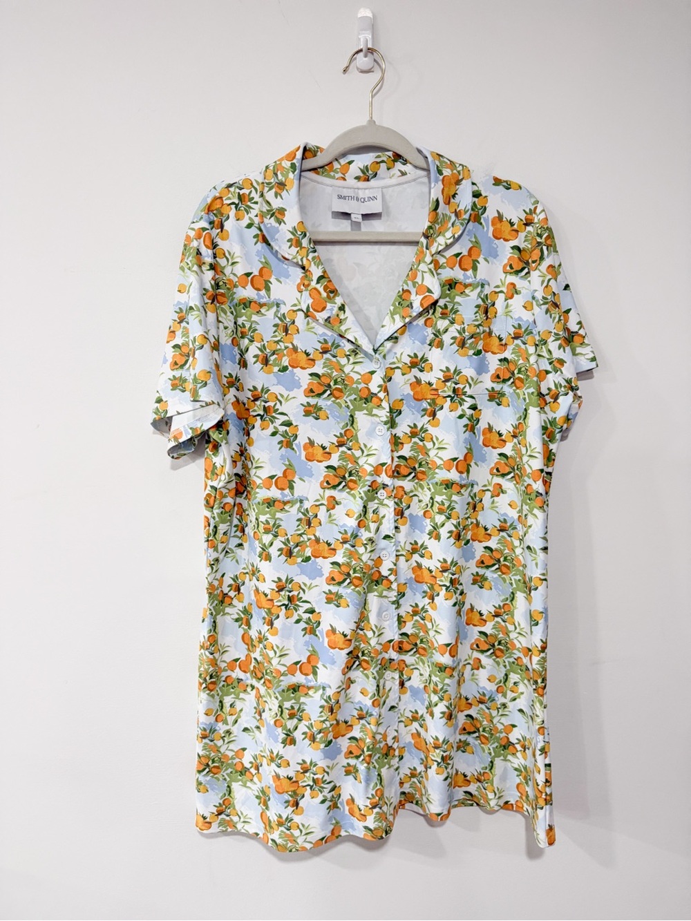 Smith & Quinn Orange Pattern Print Summer Collared Dress Size XL